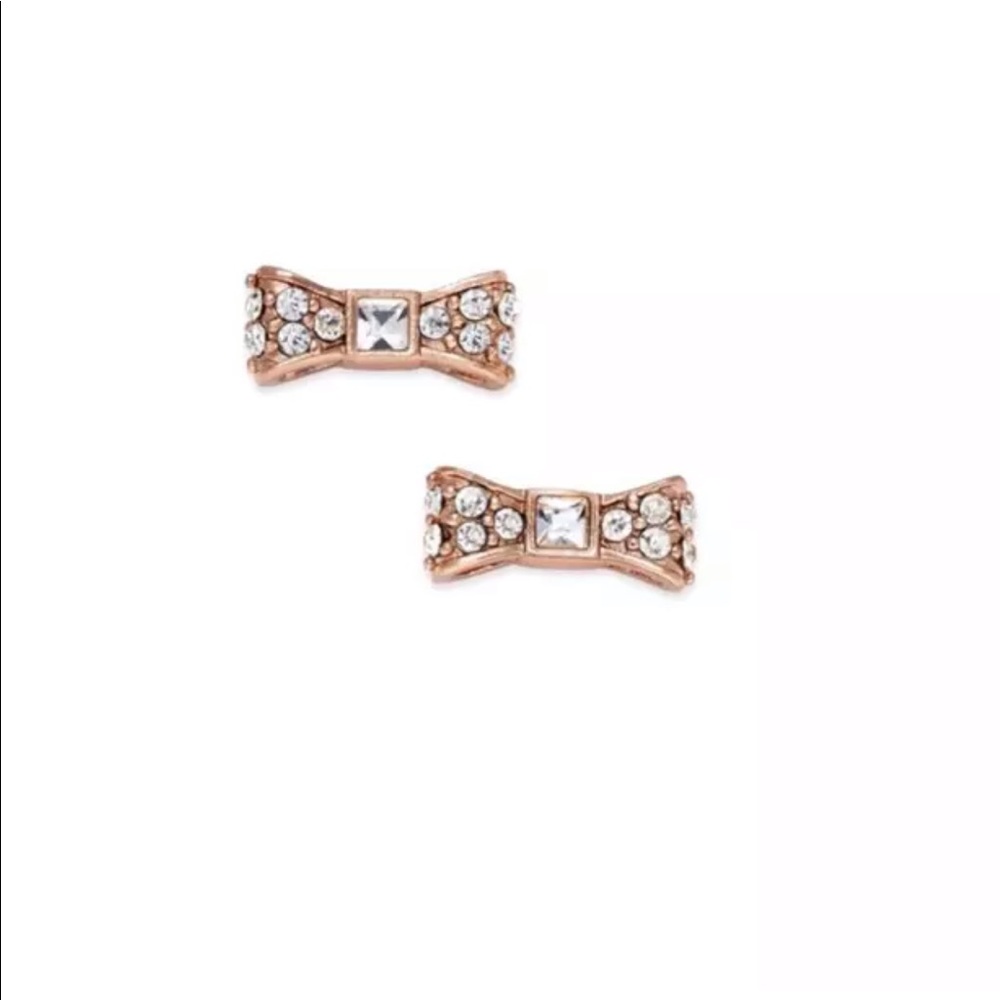 Kate Spade Ready Set Bow rose gold earrings